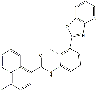 4-methyl-N-(2-methyl-3-[1,3]oxazolo[4,5-b]pyridin-2-ylphenyl)-1-naphthamide Struktur