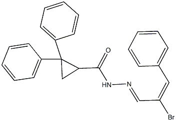 N'-(2-bromo-3-phenyl-2-propenylidene)-2,2-diphenylcyclopropanecarbohydrazide Struktur