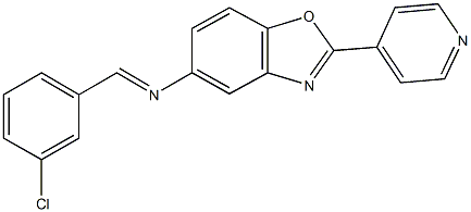 N-(3-chlorobenzylidene)-N-[2-(4-pyridinyl)-1,3-benzoxazol-5-yl]amine Struktur