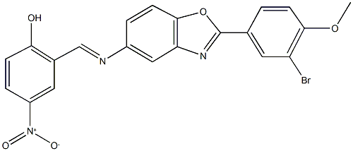 2-({[2-(3-bromo-4-methoxyphenyl)-1,3-benzoxazol-5-yl]imino}methyl)-4-nitrophenol Struktur