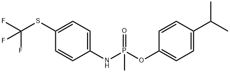 4-isopropylphenyl P-methyl-N-{4-[(trifluoromethyl)sulfanyl]phenyl}phosphonamidoate Struktur