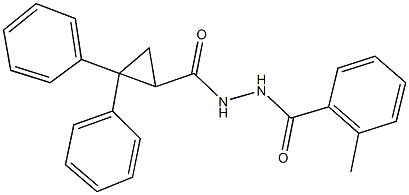 N'-(2-methylbenzoyl)-2,2-diphenylcyclopropanecarbohydrazide Struktur