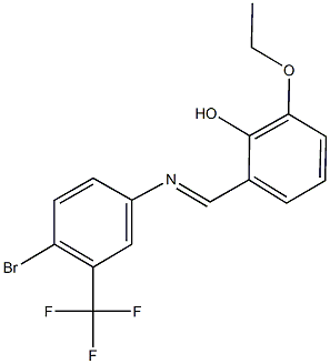 2-({[4-bromo-3-(trifluoromethyl)phenyl]imino}methyl)-6-ethoxyphenol Struktur