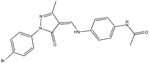 N-[4-({[1-(4-bromophenyl)-3-methyl-5-oxo-1,5-dihydro-4H-pyrazol-4-ylidene]methyl}amino)phenyl]acetamide Struktur