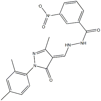 N'-{[1-(2,4-dimethylphenyl)-3-methyl-5-oxo-1,5-dihydro-4H-pyrazol-4-ylidene]methyl}-3-nitrobenzohydrazide Struktur