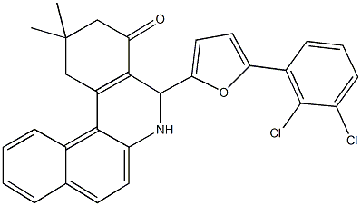 5-[5-(2,3-dichlorophenyl)-2-furyl]-2,2-dimethyl-2,3,5,6-tetrahydrobenzo[a]phenanthridin-4(1H)-one Struktur