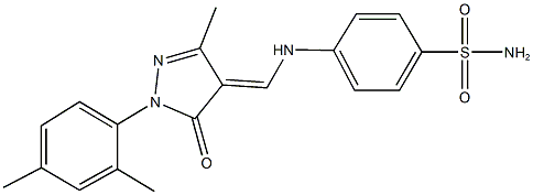 4-({[1-(2,4-dimethylphenyl)-3-methyl-5-oxo-1,5-dihydro-4H-pyrazol-4-ylidene]methyl}amino)benzenesulfonamide Struktur