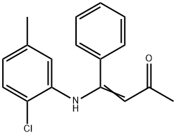 4-(2-chloro-5-methylanilino)-4-phenyl-3-buten-2-one Struktur