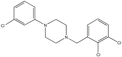 1-(3-chlorophenyl)-4-(2,3-dichlorobenzyl)piperazine Struktur