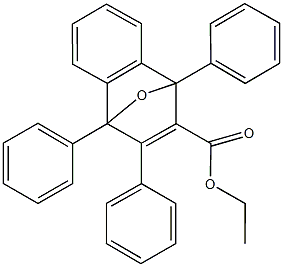 ethyl 1,8,10-triphenyl-11-oxatricyclo[6.2.1.0~2,7~]undeca-2,4,6,9-tetraene-9-carboxylate Struktur