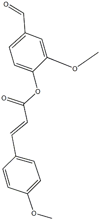 4-formyl-2-methoxyphenyl 3-(4-methoxyphenyl)acrylate Struktur