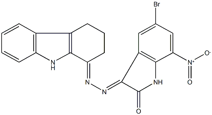 5-bromo-7-nitro-1H-indole-2,3-dione 3-(2,3,4,9-tetrahydro-1H-carbazol-1-ylidenehydrazone) Struktur