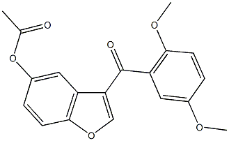 3-(2,5-dimethoxybenzoyl)-1-benzofuran-5-yl acetate Struktur