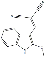 2-[(2-methoxy-1H-indol-3-yl)methylene]malononitrile Struktur