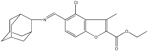 ethyl 5-[(2-adamantylimino)methyl]-4-chloro-3-methyl-1-benzofuran-2-carboxylate Struktur