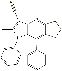 1,7-Diphenyl-2-methyl-3-cyano-5,6-trimethylenepyrrolo[3,2-b]pyridine Struktur