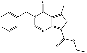 ethyl 3-benzyl-5-methyl-4-oxo-3,4-dihydrothieno[3,4-d][1,2,3]triazine-7-carboxylate Struktur