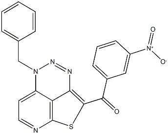 (5-benzyl-5H-1-thia-3,4,5,8-tetraazaacenaphthylen-2-yl){3-nitrophenyl}methanone Struktur