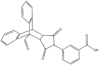 3-(1-formyl-16,18-dioxo-17-azapentacyclo[6.6.5.0~2,7~.0~9,14~.0~15,19~]nonadeca-2,4,6,9,11,13-hexaen-17-yl)benzoic acid Struktur