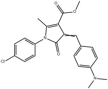 methyl 1-(4-chlorophenyl)-4-[4-(dimethylamino)benzylidene]-2-methyl-5-oxo-4,5-dihydro-1H-pyrrole-3-carboxylate Struktur