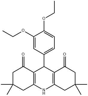 9-(3,4-diethoxyphenyl)-3,3,6,6-tetramethyl-3,4,6,7,9,10-hexahydro-1,8(2H,5H)-acridinedione Struktur