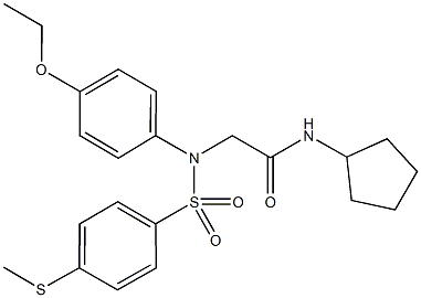 N-cyclopentyl-2-(4-ethoxy{[4-(methylsulfanyl)phenyl]sulfonyl}anilino)acetamide Struktur