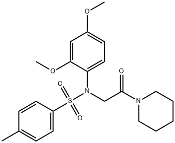 N-(2,4-dimethoxyphenyl)-4-methyl-N-[2-oxo-2-(1-piperidinyl)ethyl]benzenesulfonamide Struktur