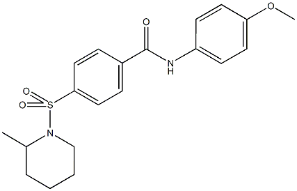 N-(4-methoxyphenyl)-4-[(2-methyl-1-piperidinyl)sulfonyl]benzamide Struktur