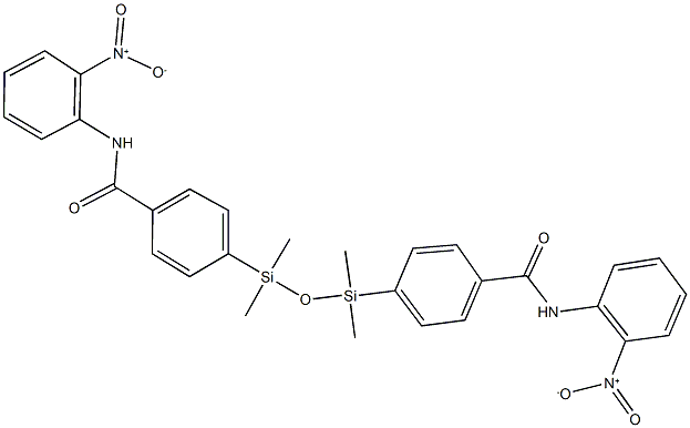 4-{3-[4-({2-nitroanilino}carbonyl)phenyl]-1,1,3,3-tetramethyldisiloxanyl}-N-{2-nitrophenyl}benzamide Struktur