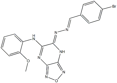 4-bromobenzaldehyde [6-(2-methoxyanilino)[1,2,5]oxadiazolo[3,4-b]pyrazin-5-yl]hydrazone Struktur