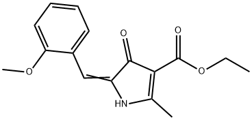 ethyl 5-(2-methoxybenzylidene)-2-methyl-4-oxo-4,5-dihydro-1H-pyrrole-3-carboxylate Struktur