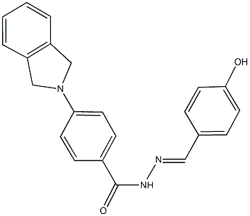 4-(1,3-dihydro-2H-isoindol-2-yl)-N'-(4-hydroxybenzylidene)benzohydrazide Struktur