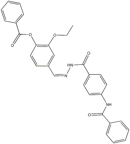 4-{2-[4-(benzoylamino)benzoyl]carbohydrazonoyl}-2-ethoxyphenyl benzoate Struktur