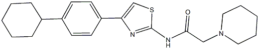 N-[4-(4-cyclohexylphenyl)-1,3-thiazol-2-yl]-2-(1-piperidinyl)acetamide Struktur