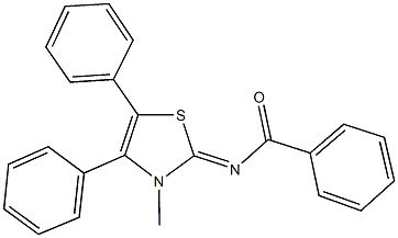 N-(3-methyl-4,5-diphenyl-1,3-thiazol-2(3H)-ylidene)benzamide Struktur