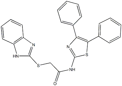 2-(1H-benzimidazol-2-ylsulfanyl)-N-(4,5-diphenyl-1,3-thiazol-2-yl)acetamide Struktur