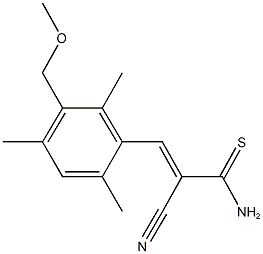 2-cyano-3-[3-(methoxymethyl)-2,4,6-trimethylphenyl]-2-propenethioamide Struktur