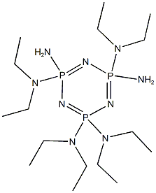 N~2~,N~2~,N~2~,N~2~,N~4~,N~4~,N~6~,N~6~-octaethyl-1,3,5,2lambda~5~,4lambda~5~,6lambda~5~-triazatriphosphinine-2,2,4,4,6,6-hexamine Struktur