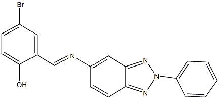 4-bromo-2-{[(2-phenyl-2H-1,2,3-benzotriazol-5-yl)imino]methyl}phenol Struktur