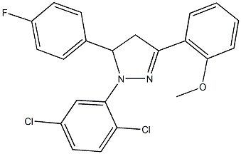 1-(2,5-dichlorophenyl)-5-(4-fluorophenyl)-3-(2-methoxyphenyl)-4,5-dihydro-1H-pyrazole Struktur