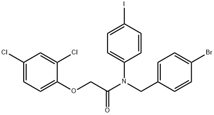 N-(4-bromobenzyl)-2-(2,4-dichlorophenoxy)-N-(4-iodophenyl)acetamide Struktur