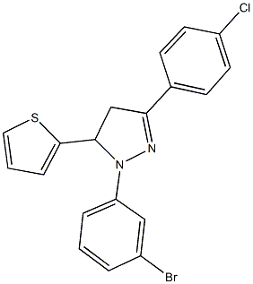 1-(3-bromophenyl)-3-(4-chlorophenyl)-5-(2-thienyl)-4,5-dihydro-1H-pyrazole Struktur