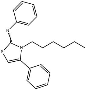 N-(3-hexyl-4-phenyl-1,3-thiazol-2(3H)-ylidene)-N-phenylamine Struktur