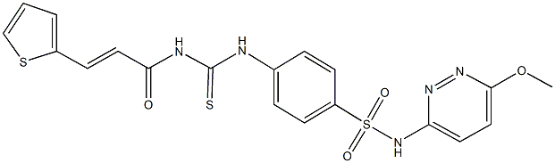 N-(6-methoxy-3-pyridazinyl)-4-[({[3-(2-thienyl)acryloyl]amino}carbothioyl)amino]benzenesulfonamide Struktur