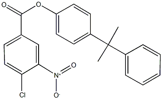 4-(1-methyl-1-phenylethyl)phenyl 4-chloro-3-nitrobenzoate Struktur