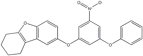 8-(3-nitro-5-phenoxyphenoxy)-1,2,3,4-tetrahydrodibenzo[b,d]furan Struktur