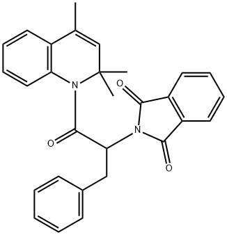 2-[1-benzyl-2-oxo-2-(2,2,4-trimethyl-1(2H)-quinolinyl)ethyl]-1H-isoindole-1,3(2H)-dione Struktur