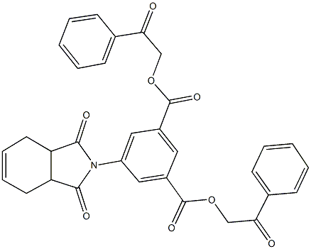 bis(2-oxo-2-phenylethyl) 5-(1,3-dioxo-1,3,3a,4,7,7a-hexahydro-2H-isoindol-2-yl)isophthalate Struktur