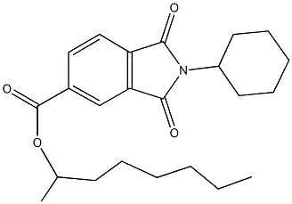 1-methylheptyl 2-cyclohexyl-1,3-dioxoisoindoline-5-carboxylate Struktur