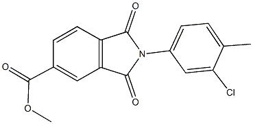 methyl 2-(3-chloro-4-methylphenyl)-1,3-dioxoisoindoline-5-carboxylate Struktur